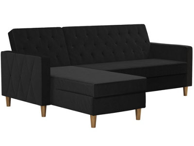 B&Q -  Home Liberty Sectional Futon With Storage Black