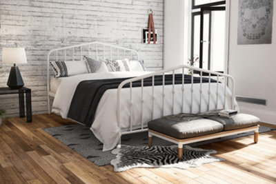 Novogratz Bushwick Metal Bed Double White