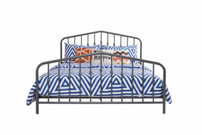 Novogratz Dorel Home Bushwick Metal Bed GreyKing Size from B&Q