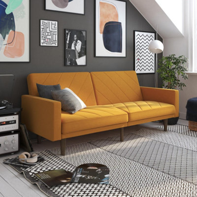 Dorel Home Paxson Clic Clac Sofa Bed In Fabric Mustard from B&Q