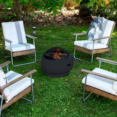 Novogratz Asher Outdoor Fire Pit In Dark Grey from B&Q