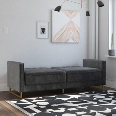 B&Q -  Dorel Home Skylar Sofa Bed In Velvet Grey