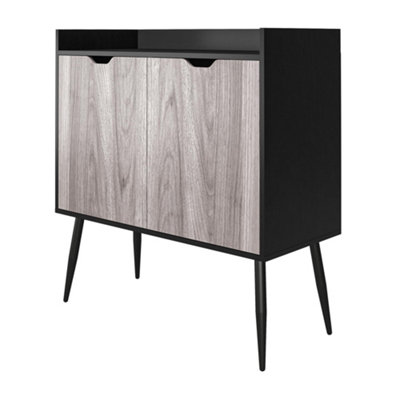Dorel Copley Bar Cabinet In Black Oak Look from B&Q