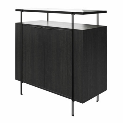 Dorel Wainwright Bar Cabinet In Black Oak Look from B&Q