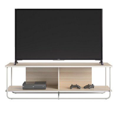 Dorel Dante Tv-Stand With Storage Natural / Metal Frame White/Light