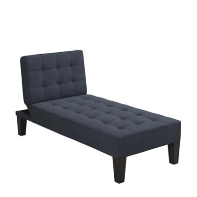 Dorel Adalynn Chaise Lounger In Linen Look Blue from B&Q