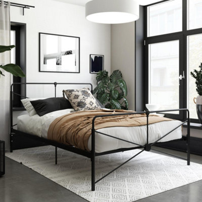 B&Q -  Home Leopold Metal Bed BlackKing Size