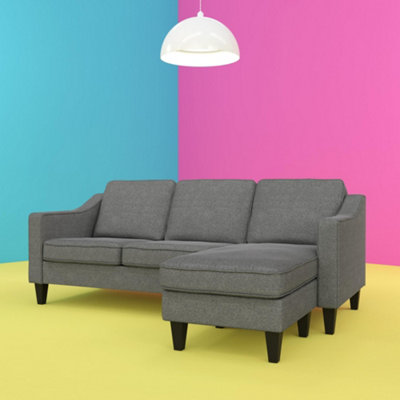 B&Q -  Home Brighton Sectional 3-Seater Sofa Grey