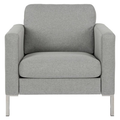 Dorel Fabry Armchair In Fabric Grey With Steel Legs from B&Q