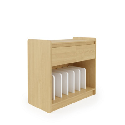 B&Q -  Dorel Home Oslo Plus Turntable Stand Light Oak / White