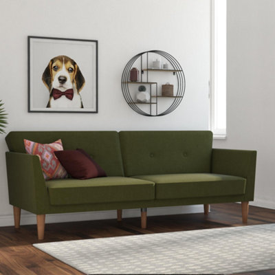 B&Q - Dorel Home  Regal Sofa Bed In Fabric Green