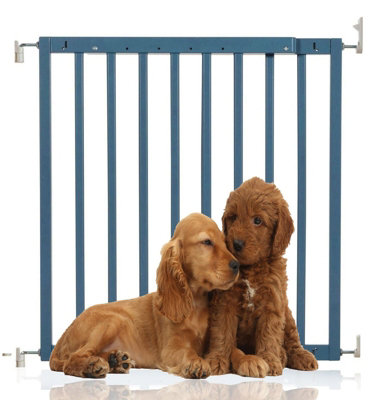 Bettacare Chunky Wooden Screw Fit Dog Gate, 63.5Cm - 105.5Cm, Azure Wooden Dog Gate Gate, Screw Fit Pet Stair Gate Blue
