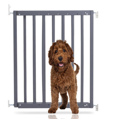 Bettacare Chunky Wooden Screw Fit Dog Gate63.5Cm105.5CmGreyWooden Dog Gate GateScrew Fit Pet Stair GatePuppy Gate from B&Q