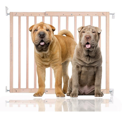 Bettacare Chunky Wooden Screw Fit Dog Gate63.5Cm105.5CmNaturalWooden Dog Gate GateScrew Fit Pet Stair GatePuppy Gate from B&Q
