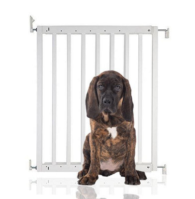 Bettacare Chunky Wooden Screw Fit Dog Gate63.5Cm105.5CmWhiteWooden Dog Gate GateScrew Fit Pet Stair GatePuppy Gate from B&Q