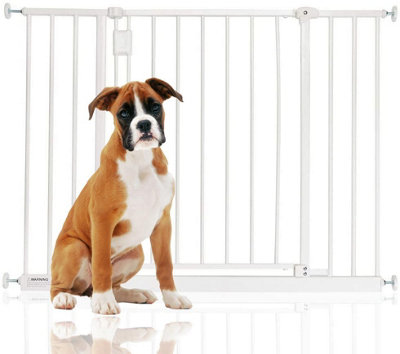 Bettacare Extra Wide Hallway Dog Gate97Cm103CmWhitePressure Fit Pet GatePuppy Safety Barrier from B&Q