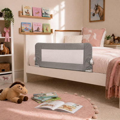 Safetots Grey Extra Wide Bed Rail, Wide X 50Cm Tall, Toddler Bed Guard For Safety 140Cm