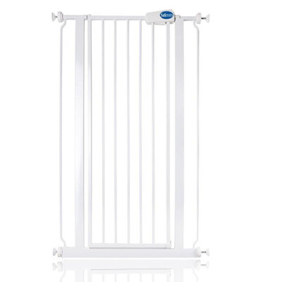 Safetots Extra Tall Narrow Metal Safety Gate Pressure Fit68.5Cm75CmWhite104Cm In HeightExtra Tall Baby Gate from B&Q