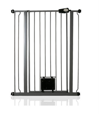 Bettacare Grey Pet Gate With Lockable Cat Flap, - 89Cm, Slate 104Cm In Height 81.4Cm