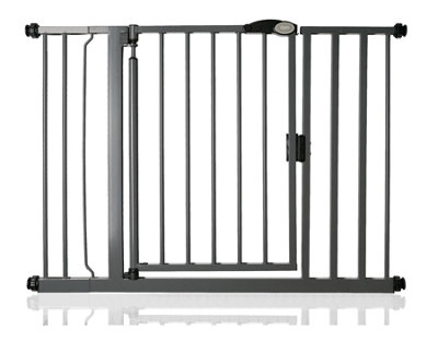 Safetots Pressure Fit Self Closing Stair Gate103.8Cm110.8CmSlate GreyAuto Closing Baby GateSafety Barrier from B&Q