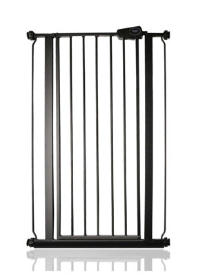 Safetots Extra Tall Narrow Metal Safety Gate Pressure Fit, 68.5Cm - 75Cm, Matt 104Cm In Height, Extra Tall Baby Gate Black
