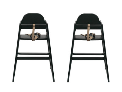 Safetots Two Pack Of Simply Stackable Wooden High ChairsBlackHighchairs For Baby And ToddlerStylish And Practical from B&Q