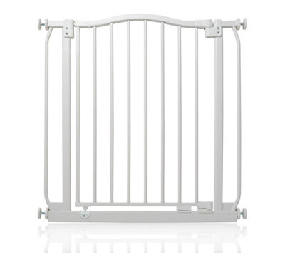 Safetots White Curved Top Safety Gate, - 80Cm, Matt Pressure Fit Stair Gate 71Cm