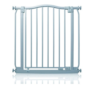 Safetots Grey Curved Top Safety Gate, - 80Cm, Matt Pressure Fit Stair Gate 71Cm