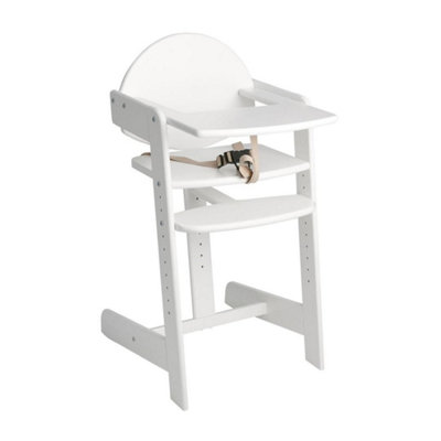 B&Q -  Grow With Me Wooden High ChairWhiteHighchair For Baby And ToddlerConverts To A Childs ChairStylish And Practical