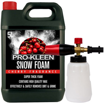 Pro-Kleen Cherry Snow Foam Shampoo With Karcher K Series Snow Foam Lance Car Vehicle Pressure Washer Gun Soap Dispenser from B&Q