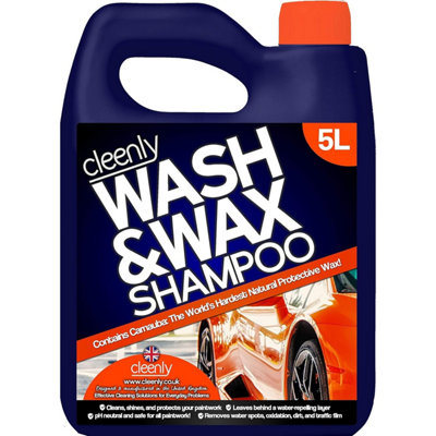 Cleenly Wash & Wax Car Shampoo 5LWith The World's Hardest Natural Protective WaxPh Neutral from B&Q