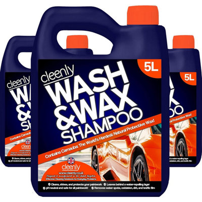 Cleenly Wash & Wax Car Shampoo 15LWith The World's Hardest Natural Protective WaxPh Neutral from B&Q