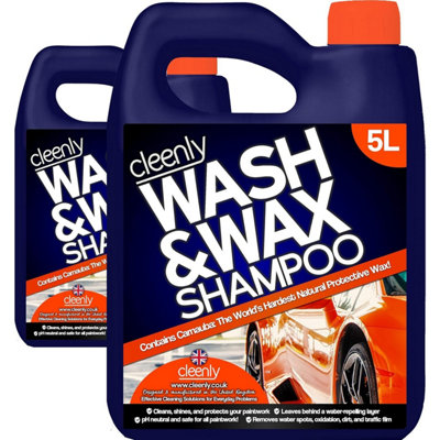 Cleenly Wash & Wax Car Shampoo 10LWith The World's Hardest Natural Protective WaxPh Neutral from B&Q