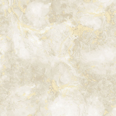 Luxe Collection Marble Heavyweight Vinyl Wallpaper Cream / Gold World Of Wallpaper Wow089 from B&Q