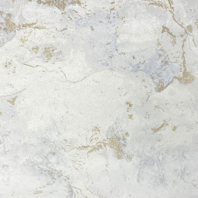 Luxe Collection Marble Heavyweight Vinyl Wallpaper White / Gold World Of Wallpaper Wow090 from B&Q