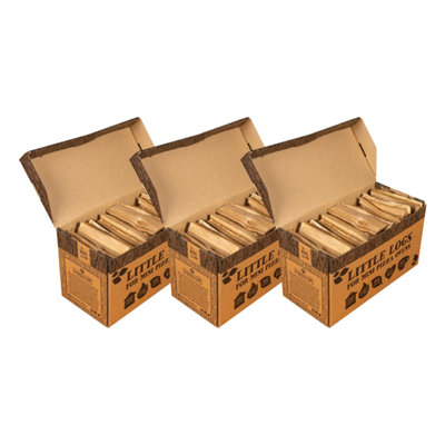 Logpile  Kiln Dried Beech Hardwood Little Logs (3 Boxes Approx 12Kg) from B&Q