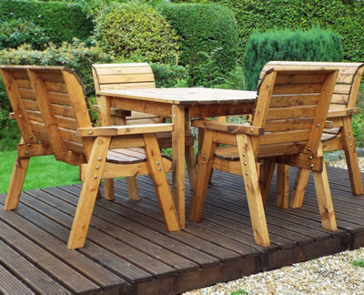 Charles Taylor Trading Charles Taylor Six Seater Rectangular Table Set (With Chairs And Benches) from B&Q
