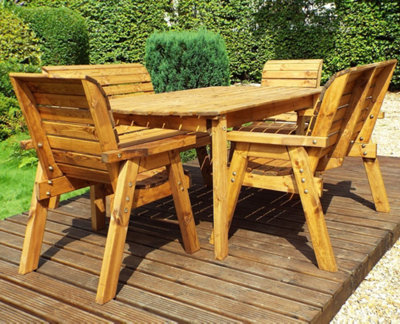 Charles Taylor Trading Charles Taylor Six Seater Rectangular Table Set (With Chairs And Benches) from B&Q
