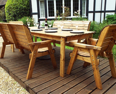 Charles Taylor Trading Charles Taylor Eight Seater Rectangular Table Set (With Chairs And Benches) from B&Q