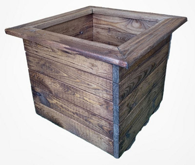 Charles Taylor Trading Stax Large 47Cm Charles Taylor Hb37 Wooden Cube Planter from B&Q