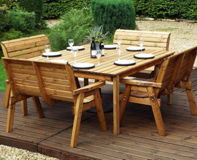 Charles Taylor Trading Charles Taylor Eight Seater Square Table Set (With Benches) from B&Q