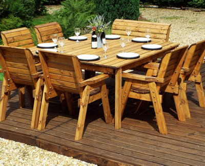 Charles Taylor Trading Charles Taylor Eight Seater Square Table Set (With Chairs And Bench) from B&Q