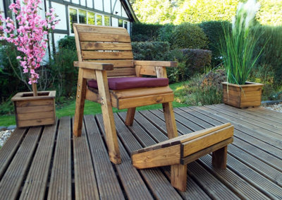 Charles Taylor Trading Charles Taylor One Seater Lounger With Cushion And Footstool from B&Q