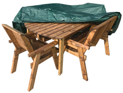 Charles Taylor Deluxe 6 Seater Table Chair Set Outdoor Furniture Fitted Cover from B&Q