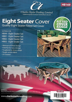 Charles Taylor Deluxe Fitted Eight Seater Square Table Set Cover - L265 X W255 X H102 Cm 2Kg B&Q