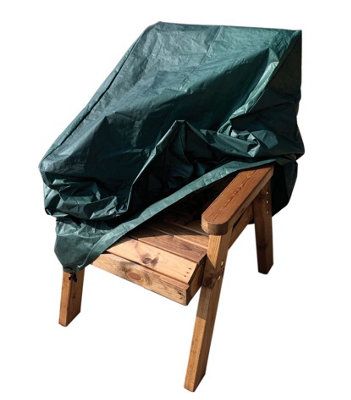 Charles Taylor Deluxe 1 Seater Chair Seat Outdoor Furniture Fitted Cover Green from B&Q