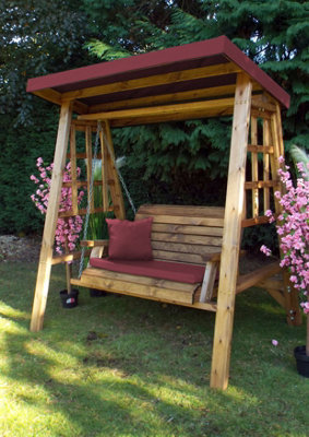 B&Q -  Dorset Two Seater Swing Burgundy