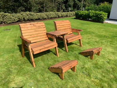 Charles Taylor Trading Charles Taylor Grand Twin Set Straight With Footstools from B&Q