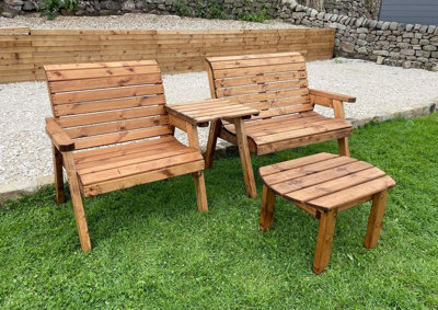 Charles Taylor Trading Straight Grand Chair & Bench With Rect Coffee from B&Q