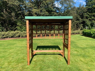 Charles Taylor Trading Charles Taylor Wentworth Two Seat Arbour Frame Green from B&Q